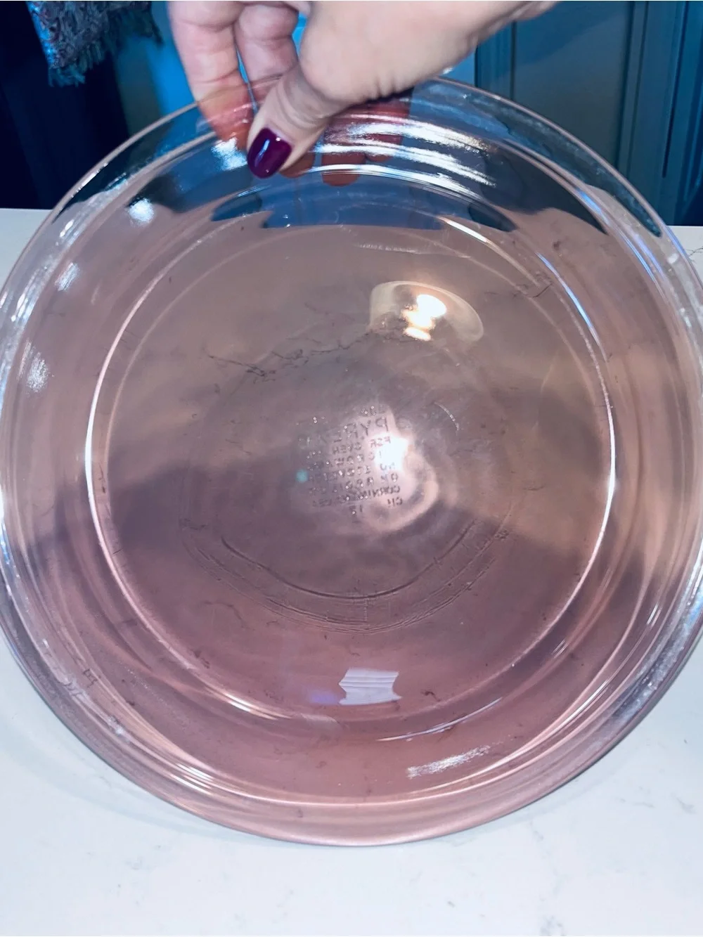 vintage 70’s Pyrex cranberry glass 9-inch pie plate, model #209